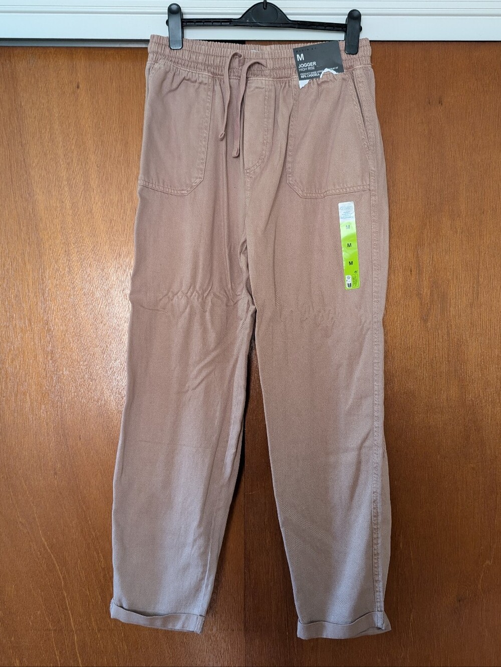 Women's Straight Leg Drawstring Pants Dusky Pink Medium New